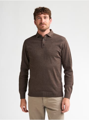 Petrol Industries Langarm-Strickpolo-Shirt ironbridge in Braun