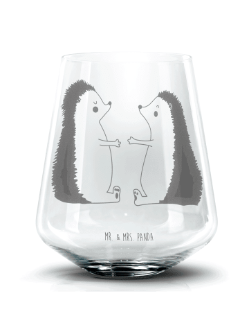 Mr. & Mrs. Panda Cocktail Glas Igel Liebe ohne Spruch in Transparent