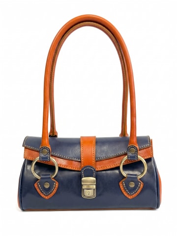 Viola Castellani Tasche mit Henkel in BLUE AND HONEY