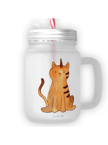 Mr. & Mrs. Panda Glas Einhorn Katze ohne Spruch in Transparent