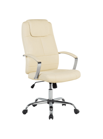 Beliani Bürostuhl WINNER in Beige/Schwarz/Silber - (W) 60 x (H) 112 x (L) 60 cm