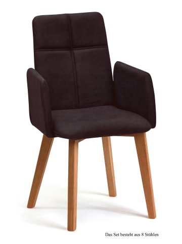 58 aufm Kessel ARMLEHNSTUHL (8er-Set) Dardana 52x92x60 Eiche geölt/Espresso