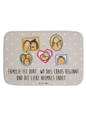 Mr. & Mrs. Panda Badvorleger Igel Familie mit Spruch in Grau Pastell