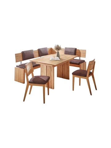 58 aufm Kessel ECKBANKGRUPPE Modern Dani 2 für 7 Personen Massivholz Wildeiche/Braun