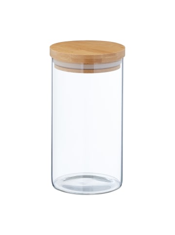 relaxdays 3 x Vorratsglas in Transparent/ Natur - 1000 ml