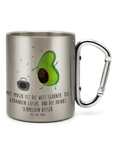 Mr. & Mrs. Panda Edelstahlbecher Avocado Tanzen mit Spruch in Silber