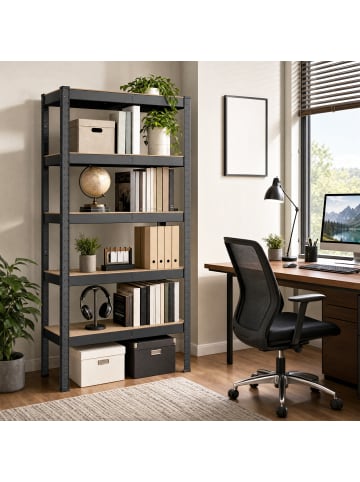 SONGMICS Schwerlastregal Cozory in schwarz - (B)75 x (H)150 x (T)30 cm
