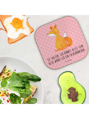 Mr. & Mrs. Panda gläseruntersetzer Einhorn Wunsch mit Spruch in Rot Pastell