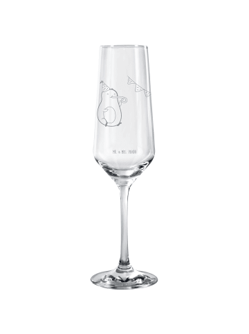 Mr. & Mrs. Panda Glas Avocado Party Zeit ohne Spruch in Transparent