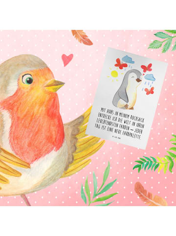 Mr. & Mrs. Panda Grußkarte Pinguin ADHS mit Spruch in Weiß