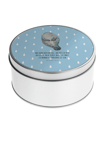 Mr. & Mrs. Panda Keksdose Seekuh Happy mit Spruch in Blau Pastell