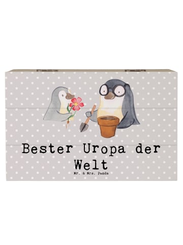 Mr. & Mrs. Panda Erinnerungskiste Pinguin Bester Uropa der Welt ... in Grau Pastell