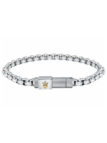 Maserati Herren-Armband Edelstahl Erbskette Silber