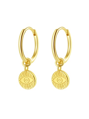 Hey Happiness Vergold. Creolen Evil Eye Charms 925 Sterlingsilber in Gold