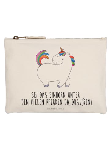 Mr. & Mrs. Panda Kulturtasche Einhorn Stolzieren mit Spruch in Weiß