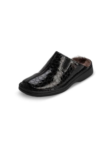 VITAFORM Softlackleder Clogs in schwarz
