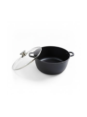 relaxdays Schmortopf in Schwarz - (H)12,5 x Ø28 cm
