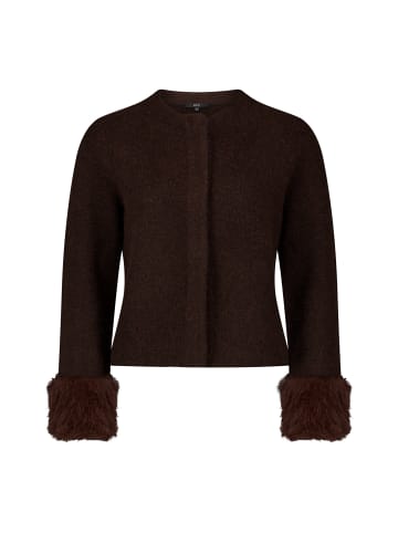 Zero Strick-Cardigan mit Plüsch in Black Coffee Melange