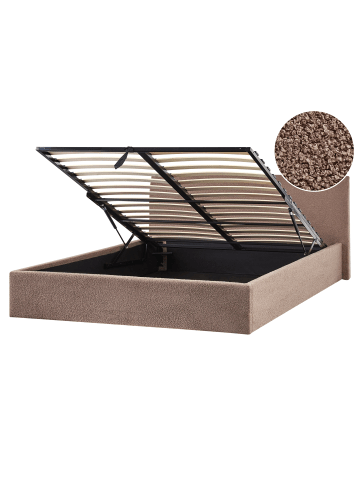 Beliani Doppelbett ORBEY in Braun - (W) 197 x (H) 88 x (L) 212 cm