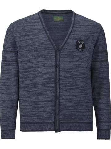 Charles Colby Strickjacke DUKE DUANE in blau melange