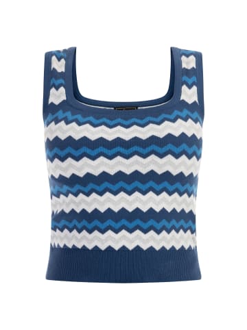 faina Damen Strick Tank Top in Blau Mehrfarbig
