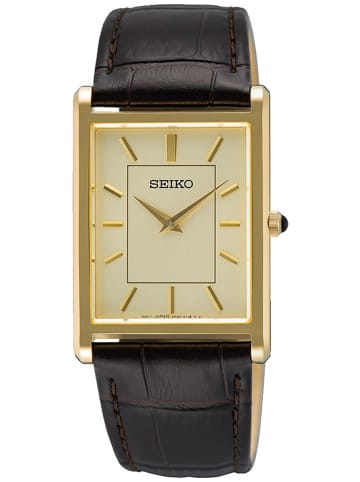 Seiko Herren-Quarzuhr mit Saphirglas Goldfarben