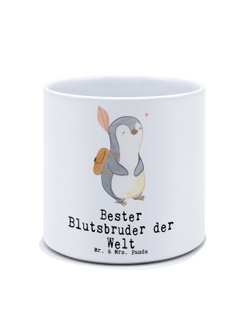 Mr. & Mrs. Panda Übertopf Pinguin Bester Blutsbruder der Welt mi... in Weiß