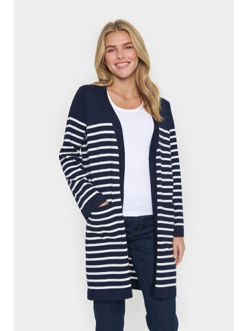 SAINT TROPEZ Strickjacke GrilaSZ Lockere Passform in Baritone Ice Stripe