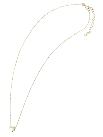 Adeliás Damen 925 Silber Halskette mit Anhänger Herz 43 cm + 5 cm in gold