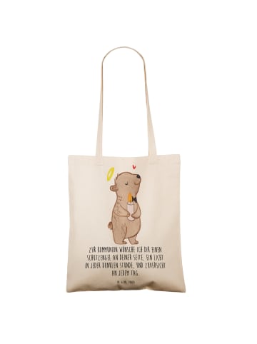 Mr. & Mrs. Panda Shopper Bär Kommunion  mit Spruch in Creme