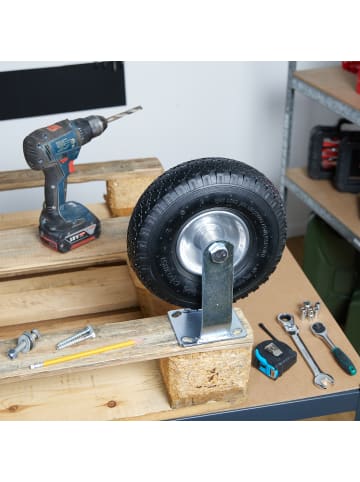 relaxdays 2 x Bockrolle in Schwarz/ Silber - 3.00-4