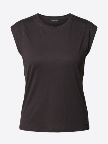 KOROSHI Kurzärmeliges Spitzen-T-Shirt für Frauen in Schwarz