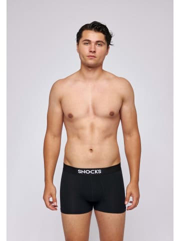 SNOCKS Premium Boxershorts mit Logo Schwarz 3 Stück