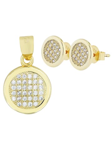 Adeliás Damen Anhänger – Anhänger aus 925 Silber mit Zirkonia in gold