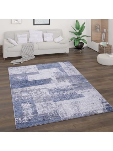 KADIMA DESIGN Teppich Kurzflor Geometrisch Wohnzimmer in Blau