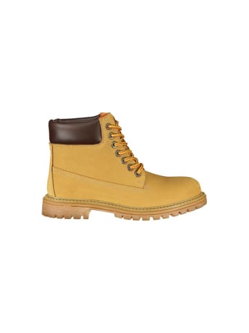Gelb Leder Damen Schnür-Stiefelette