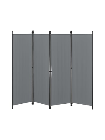 en.casa Raumteiler Huesca - 4-teilig in Grau (H)171cm (B)200cm