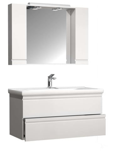 ebuy24 Badmöbelset SiloraXL Weiß 100 x 46 cm