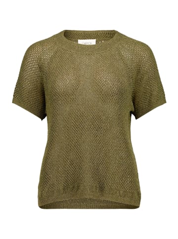 CARTOON Strickpullover mit Rundhalsausschnitt in Khaki/Gold