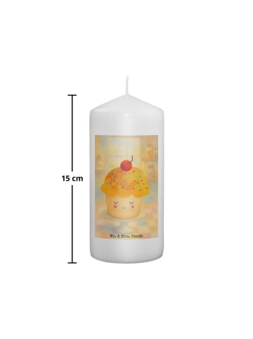 Mr. & Mrs. Panda Kerze Cupcake Design ohne Spruch in Weiß