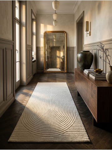 KADIMA DESIGN Teppichläufer Geometrisch pflegeleicht Wohnzimmer Schlafzimmer Flur in Creme