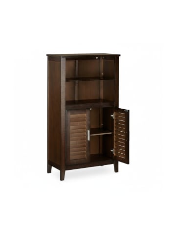 relaxdays Badezimmerschrank in Dunkelbraun - (B)50 x (H)92 x(T)25,5 cm