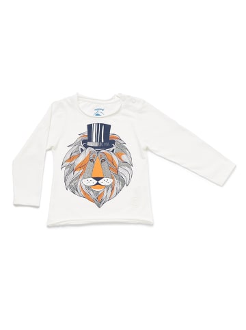 Nyani Langarm T-Shirt „LEO GIRLS“ mit Glitzer in Offwhite