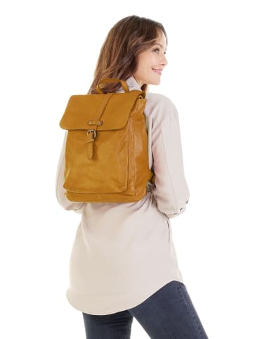 Samantha Look Rucksack echt Leder in gelb