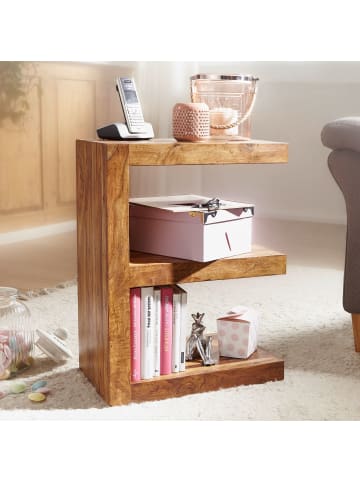FineBuy Beistelltisch in Braun / Sheesham / 30x45x60