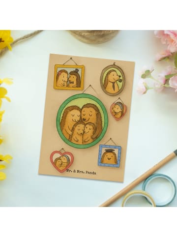 Mr. & Mrs. Panda Postkarte Igel Familie Design ohne Spruch in Weiß