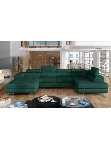 MF Design Rodri Recamiere Rechts in Smaragd -  (L) 202 x (B) 345 x (H) 90 cm