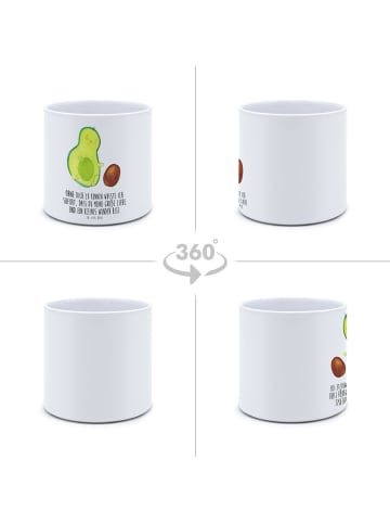 Mr. & Mrs. Panda XL Blumentopf Avocado Kern rollt mit Spruch in Weiß