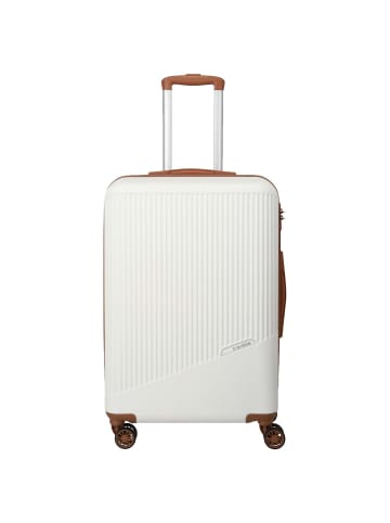 travelite Bali - 4-Rollen-Trolley M 67 cm (weiß/cognac) in weiß/cognac