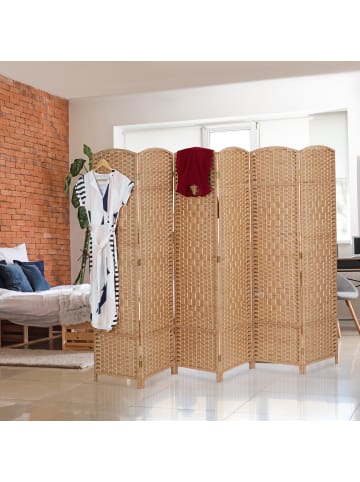 relaxdays Paravent in Natur - (B)160 x (H)241 cm